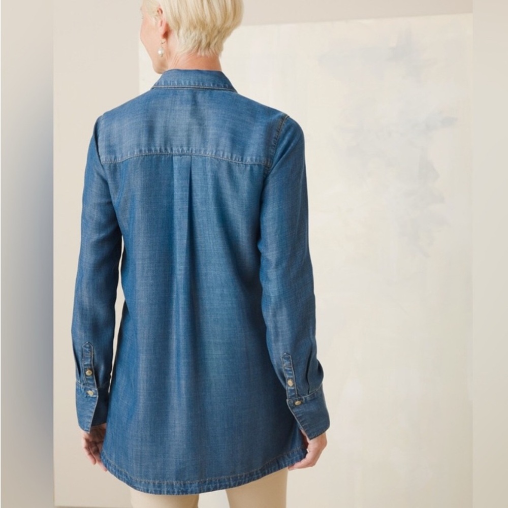 Chico's Classic Blue Denim Shirt - Picture 2 of 9